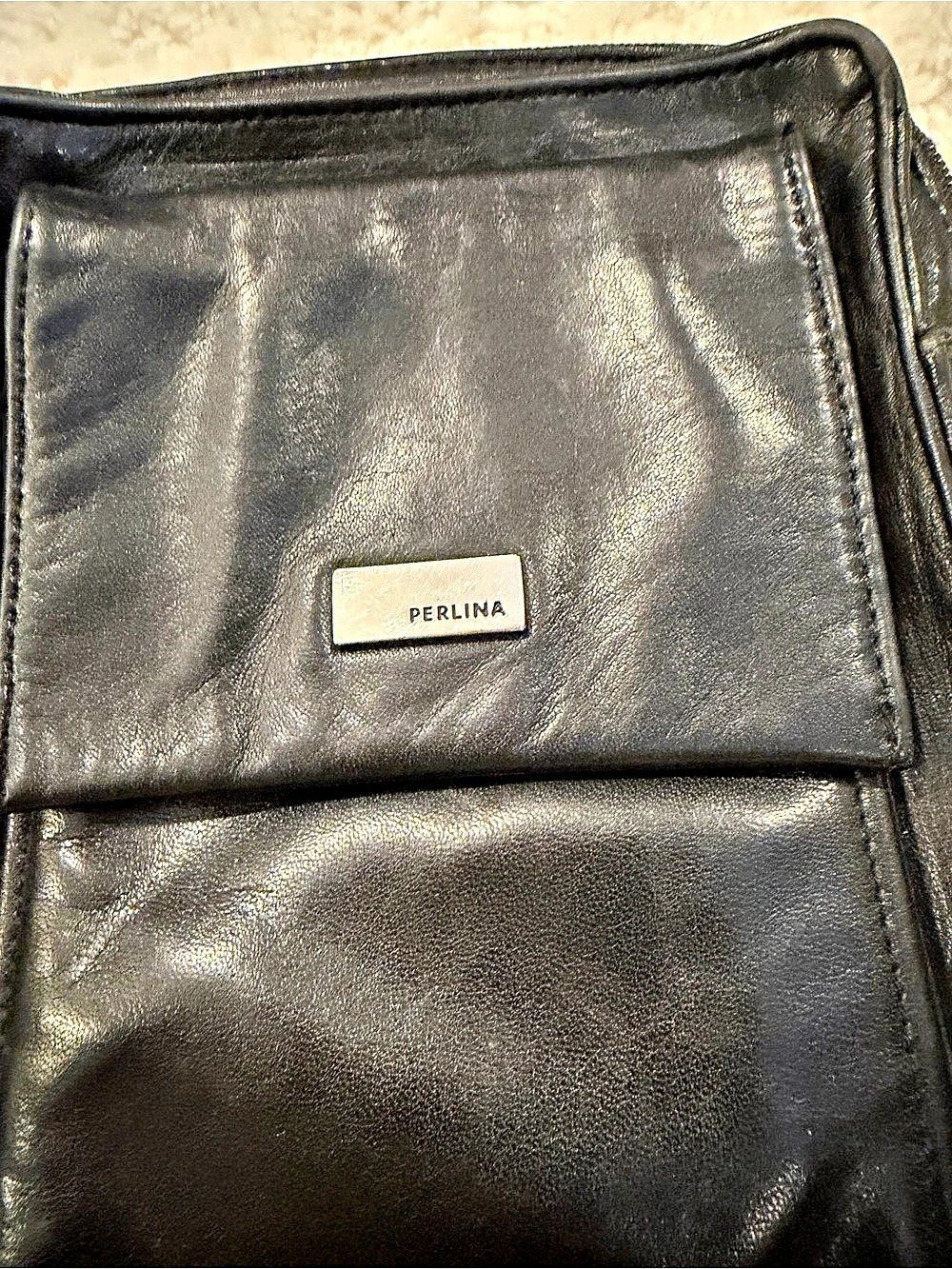 Perlina Crossbody Organizer Bag in Black